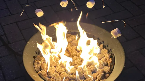 Marshmallows over a campfire