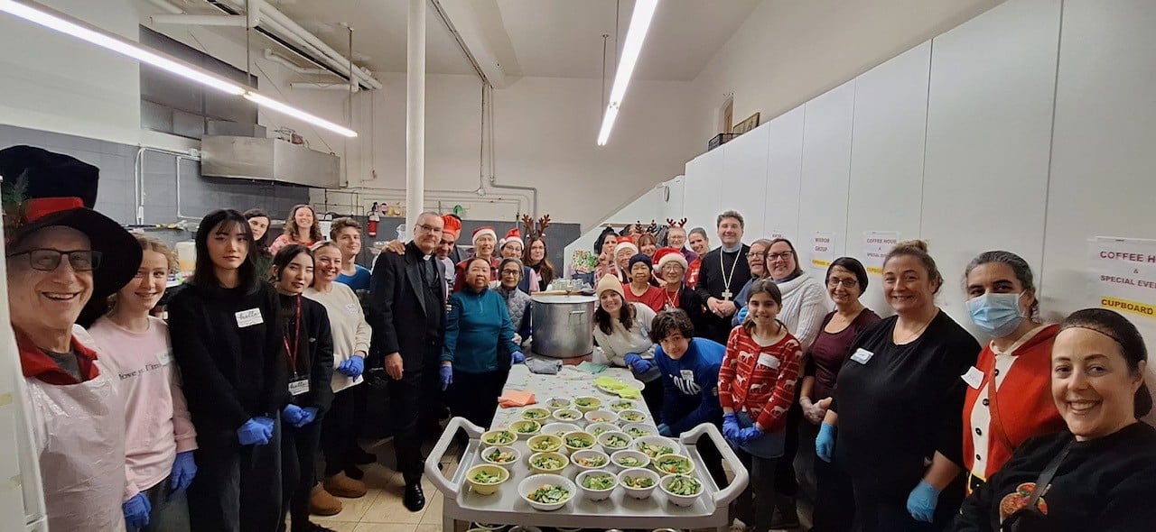 Group photo in kitchen