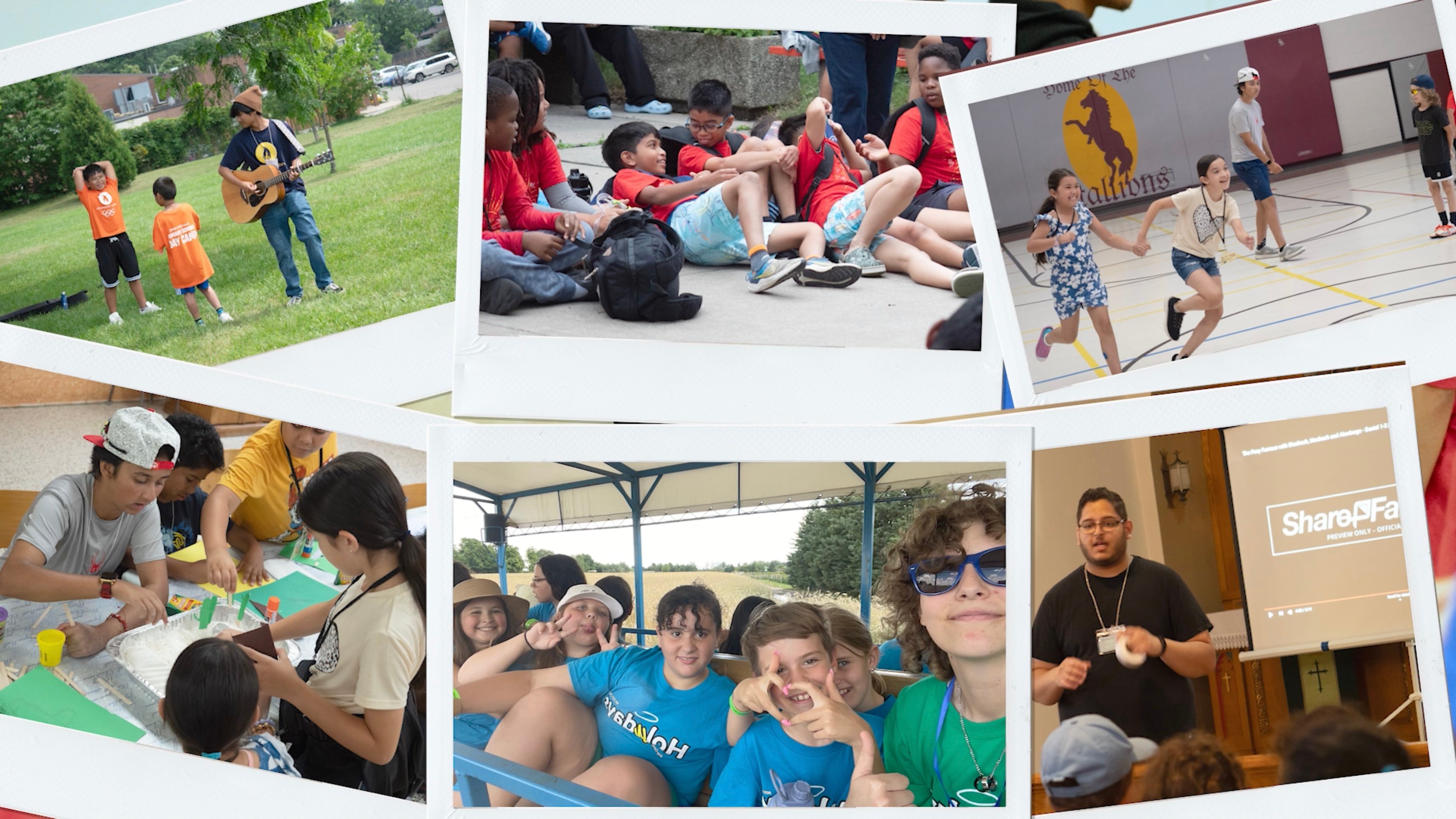 Collage of photos from summer camp