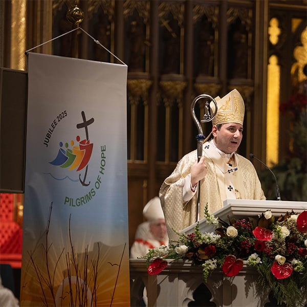 Cardinal Leo and the Jubilee Year banner